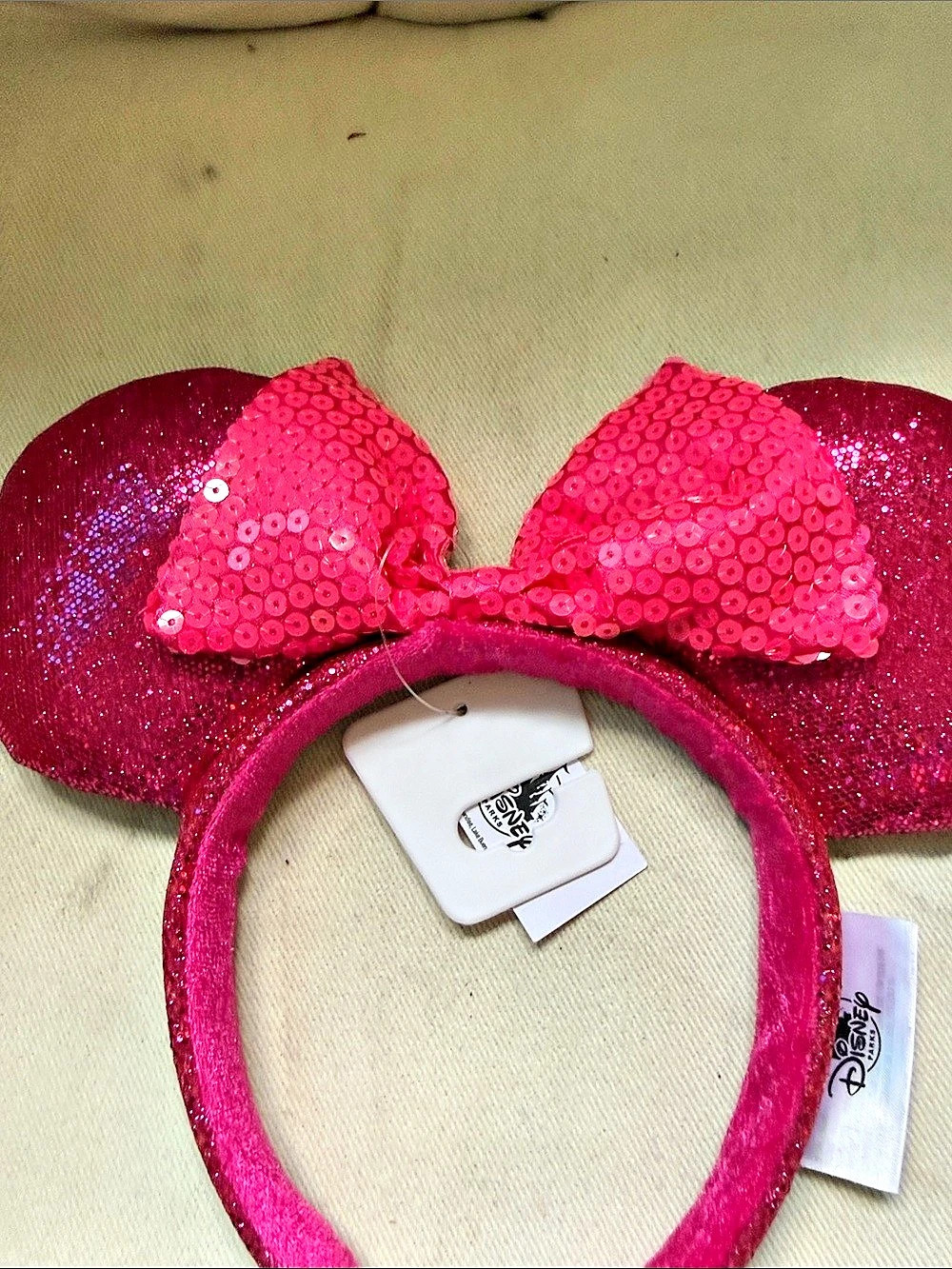 Disney Minnie Mouse Sequined Ear Headband Pink NWT